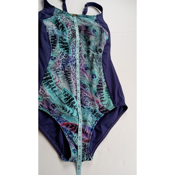 ANITA CARE Peacock Fever Albina Prosthetic One Piece Swimsuit US Size Medium - Picture 10 of 12